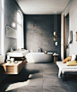 【黑白简约 浴室设计】简单的色调，但是却搭配出酷酷的感觉
