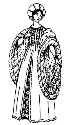 哥特式法国女装，吾普朗多（Houppelonde）