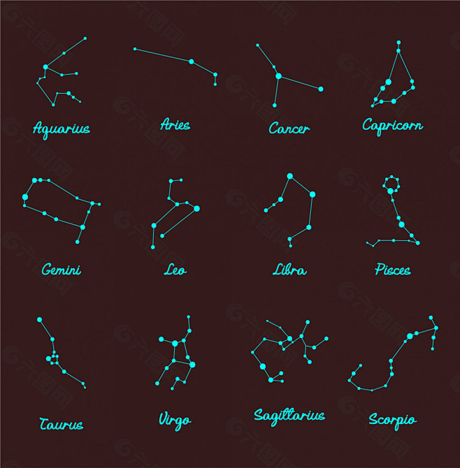 星座图标矢量素材