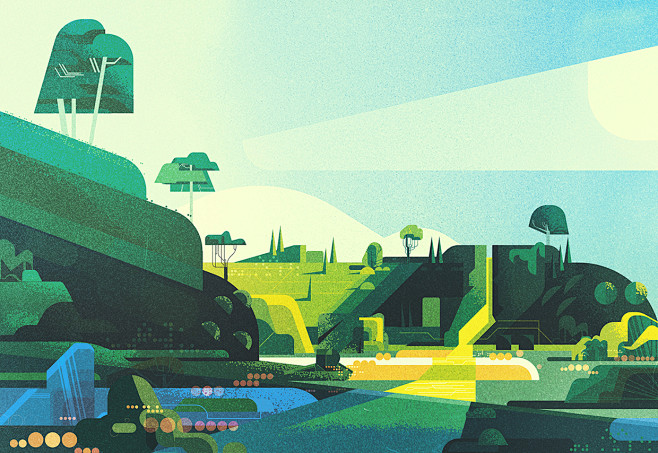 扁平化 风景 James Gillear...