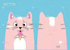 猫,奶油,冰块,可爱的,白色,宠物,粉色,食品,图像,装饰