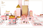 现代城市 街角店铺 都市大楼 c4d小景合成设计PSD tid290t000078