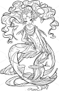 珍珠美人鱼的插图。