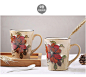 手工艺术陶瓷杯马克杯咖啡杯碟复古文艺欧式卡布奇诺拿铁送勺礼物-淘宝网