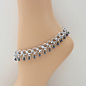 Chainmail anklet with gunmetal seed beads