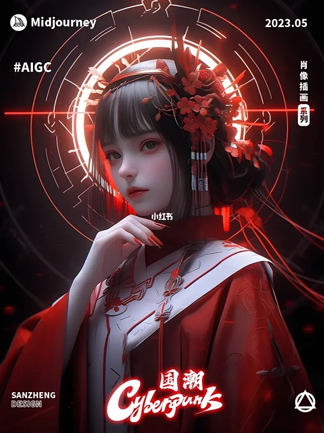 AIGC插画·中式赛博科幻｜1赛博朋克·...