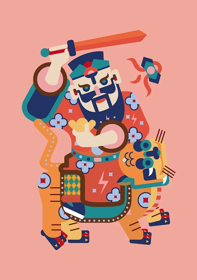 门神 插画图片_IP图片素材-花瓣网