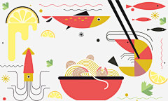 创意夏季海鲜面装饰图案矢量图高清素材 创意夏季海鲜面装饰 卡通 夏季海鲜面 夏季美食插画 手绘 插画 插画设计 面条 矢量图 免抠png 设计图片 免费下载