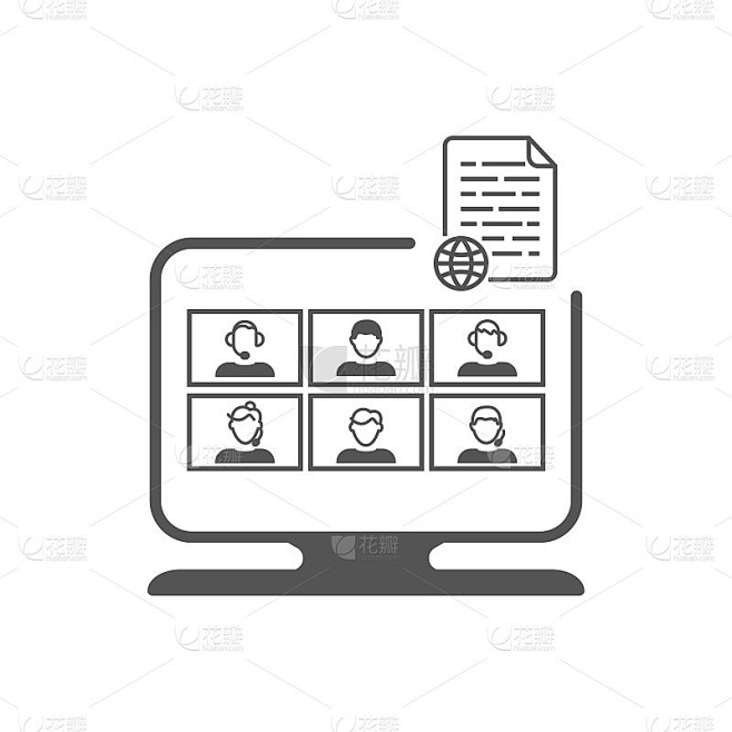 矢量图形，视频会议，远程工作