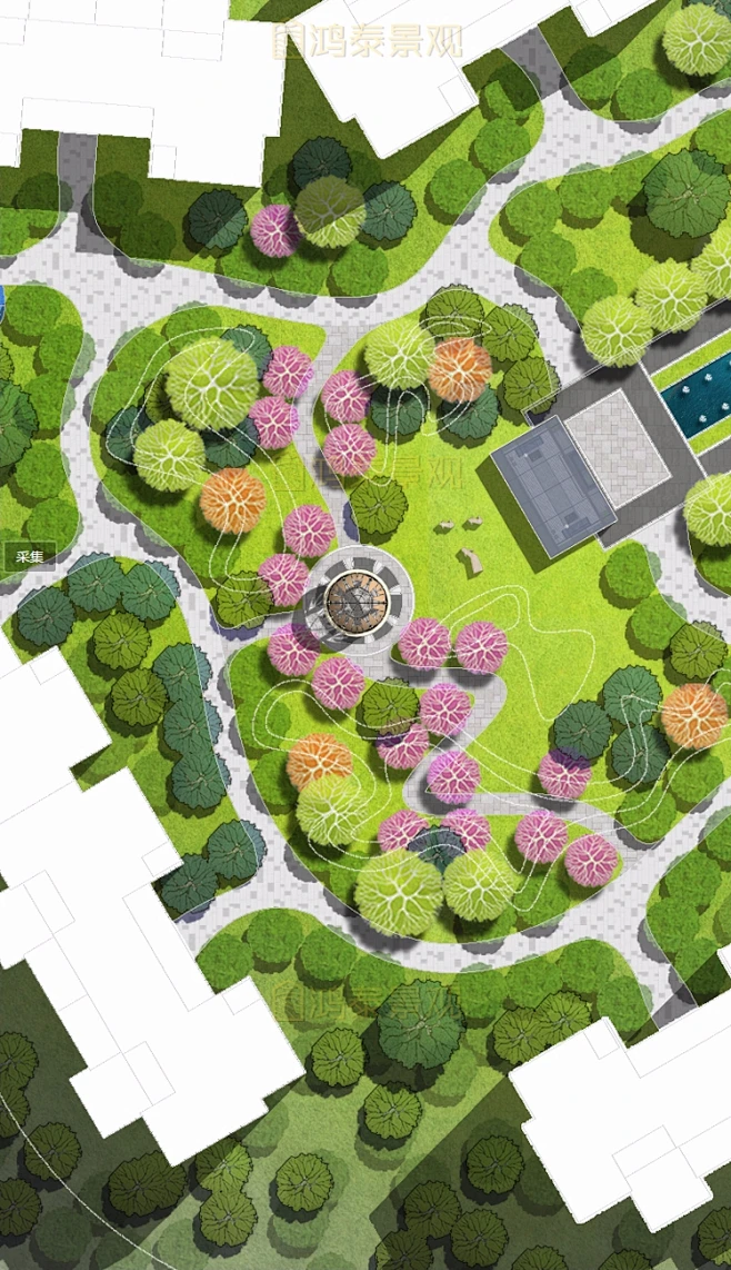 原创住宅大区景观总平PSD素材居住小区景观规划设计PSD彩平ps素材-淘宝网-花瓣网