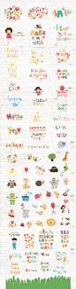 Q版卡通儿童动物插图幼儿园母婴包装海报 AI矢量设计元素 (6)