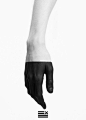 black-white hand