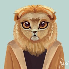 动物名片---狮子 优秀插画师