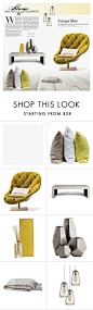 "Yelloowski" by milica1940 on Polyvore featuring interior, interiors, interior design, Casa, home decor, interior decorating, Graham & Brown, Hawkins, MOROSO e Illume: 
