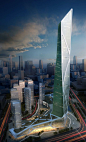 Jason Holtzman Design / Nanjing-South New City Southern Railway Station-2013-(450 meter tower option)