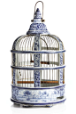 A GROUP OF THREE DUTCH DELFT BLUE AND WHITE BIRDCAGES AND A POLYCHROME BIRDCAGE<br>19TH CENTURY | lot | Sotheby's: