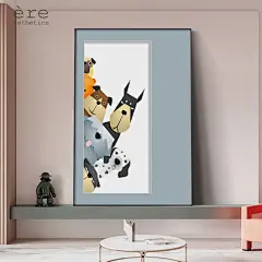 卡通创意客厅玄关装饰画简约现代卡纸工艺挂画儿童房卧室动物壁画