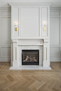 Beautiful millwork on fireplace.: 