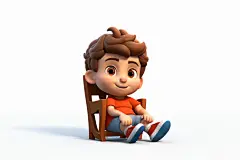 卡通小孩模型图片
