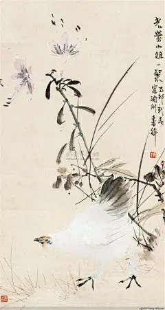 张书旗(1900-1957)，原名世忠，字书旗，号南京晓庄、七炉居。室名小松山庄。浙江浦江人。曾任南京中央大学教授，抗战期间去美国创办画院，讲学作画，后定居旧金山。勤于写生，工于设色，尤善用粉，在染色的仿古宣纸上，用白粉蘸色点染，计白当黑，手法巧妙娴熟，极见生动，画风浓丽秀雅，别具一格，与徐悲鸿、柳子谷三人被称为画坛的&quot;金陵三杰&quot;。其作品曾被美国总统收藏。其取法于任伯年，作花鸟喜用白粉调和色墨，画面典雅明丽，颇具现代感。又得高剑父与吕凤子亲授，形成色、粉与笔墨兼施的清新流丽画风而独标一
