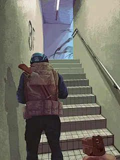 攀岩者疯狂插画图片壁纸