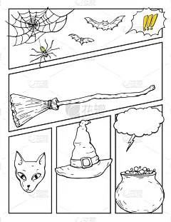 空白的,计划书,模板,漫画,可爱的,创造力,艺术,图像,矢量,设计