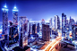迪拜高楼大厦城市夜景风景图片
