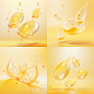 rshelton__Three_transparent_water_drops_floating_on_a_light_yel_6