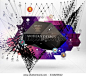 Geometric Polygonal Elements. Scientific Future Technology Concept. Template with Icons and Options. Infographic Elements. Design Layout for Business Cards, Websites, Presentations, Flyers and Posters: 