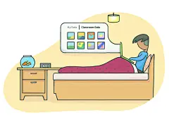Students can access their notebook anytime, anywhere. They can even see what their classmates have submitted and shared.

An illustration for a website we're designing for an education software, developed by us for Aecern.

Attached timelapse
Adobe sketch
