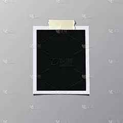 老式相框贴在磁带上，孤立在灰色背景上。矢量插图。
