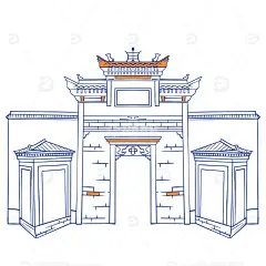 杭州富阳区特色建筑景点龙门古镇高清模板免费下载-趣麦麦图