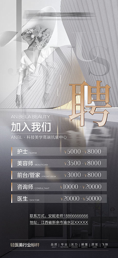 医美高级招聘海报-源文件