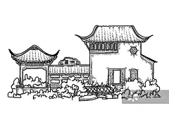 苏州园林黑白线风景元素香洲正版高清图片下载-视觉中国VCG.COM