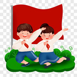 少先队员少年先锋队爱国舞蹈卡通手绘PNG...