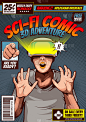 Sci-Fi comic cover template 34