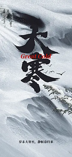 传统节气小寒大寒海报模版
