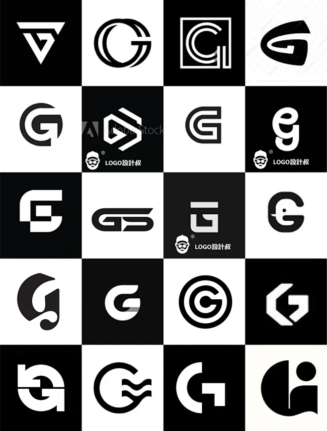 灵感采集300个字母G元素图形logo设...