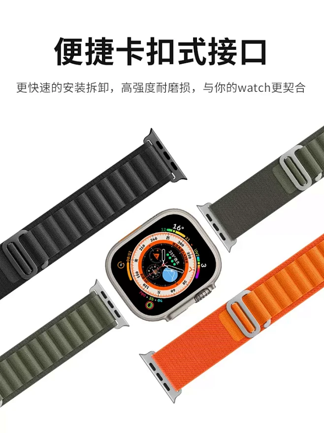 适用iwatch表带高山回环式苹果手表s...