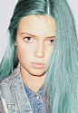 green/blue hair