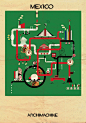 建筑机器（17国家建筑插画） ARCHIMACHINE by Federico Babina - 灵感日报 : 题目ARCHIMACHINE（ARCHI+MACHINE）首先印证了柯布大师那句经典“建筑是居住的机器”，不仅是居住的机器，Federico Babina这次把建筑上升到了国家与文化的高度……