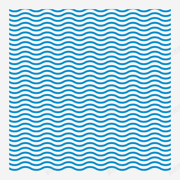 蓝色线条平铺背景矢量图高清素材卡通图案大波浪大波浪线条平铺矢量图