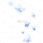动物系列梦幻插画蓝色渐变蝴蝶组合