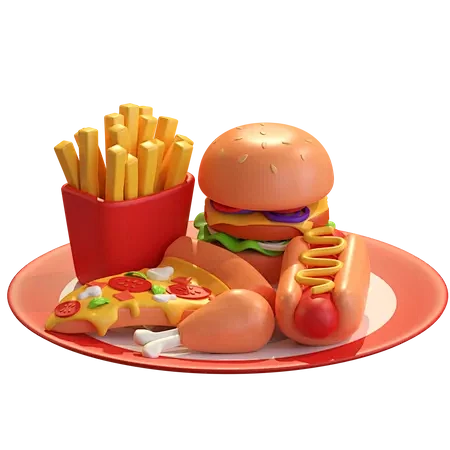 Fast Food 3D Illustr...