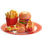 Fast Food 3D Illustration