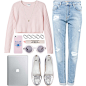 A fashion look from March 2014 featuring Monki sweaters, Pull&Bear jeans and H&M shoes. Browse and shop related looks.