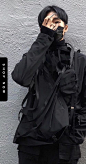 Black techwear for men