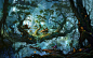 General 2600x1625 fantasy art artwork digital art forest trees waterfall
