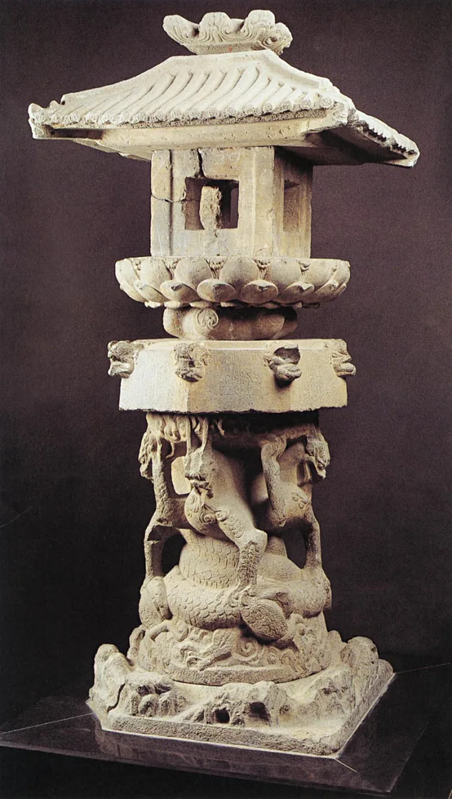 唐 石灯 陕西乾县西湖村石牛寺 西安碑林博物馆-花瓣网