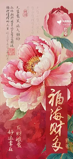 繁花似锦｜牡丹国风好运壁纸 - 小红书